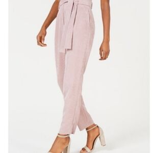 Leyden Randell pink wide whale corduroy paperbag high waist trousers pants new
